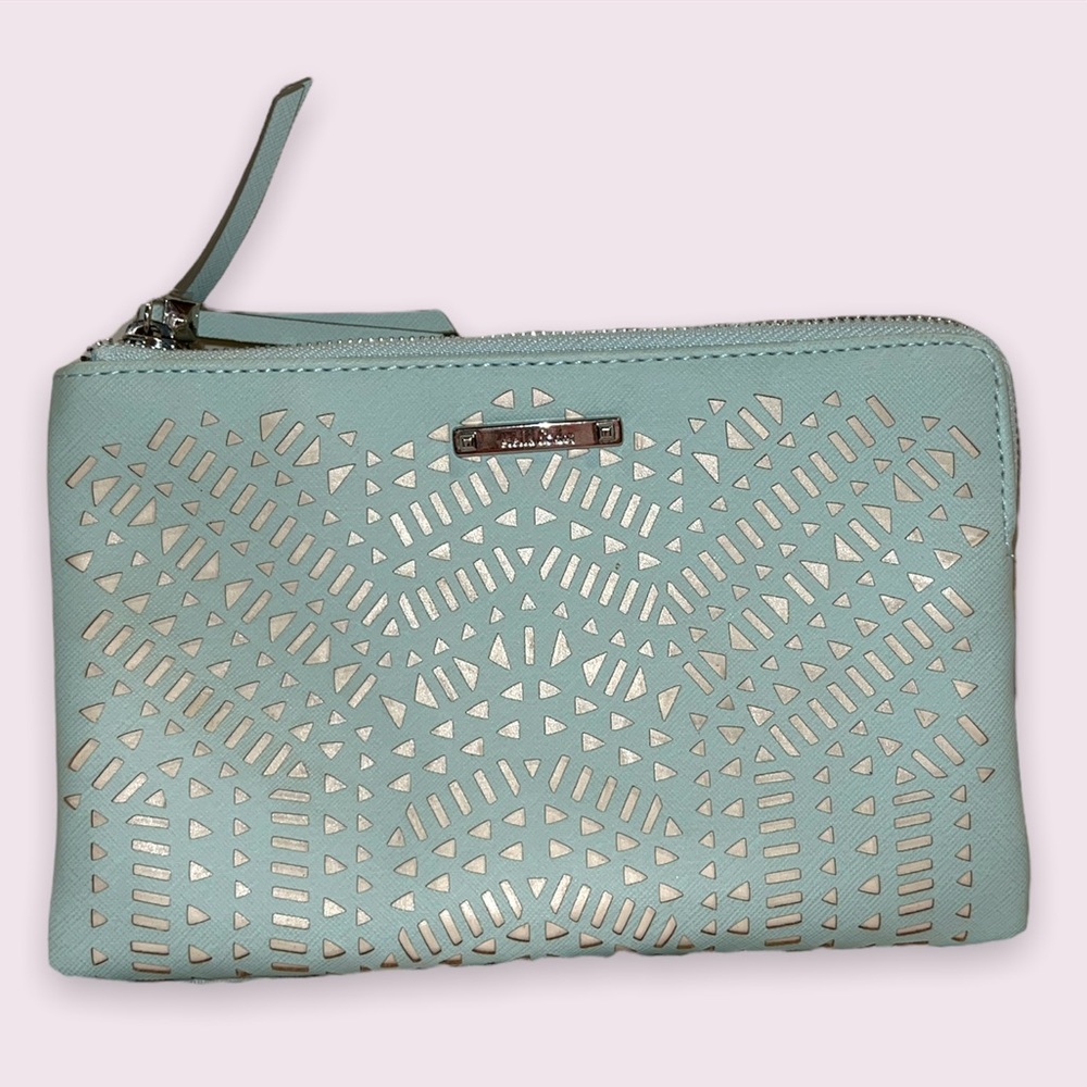 Mint Green Cutout Vegan Leather Clutch
